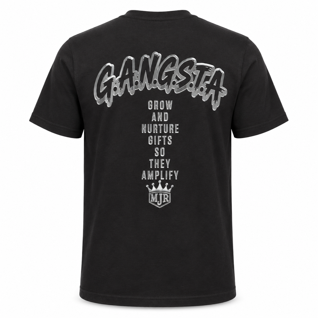"Evolution is Gangsta" Graphic Tee – Black on Black