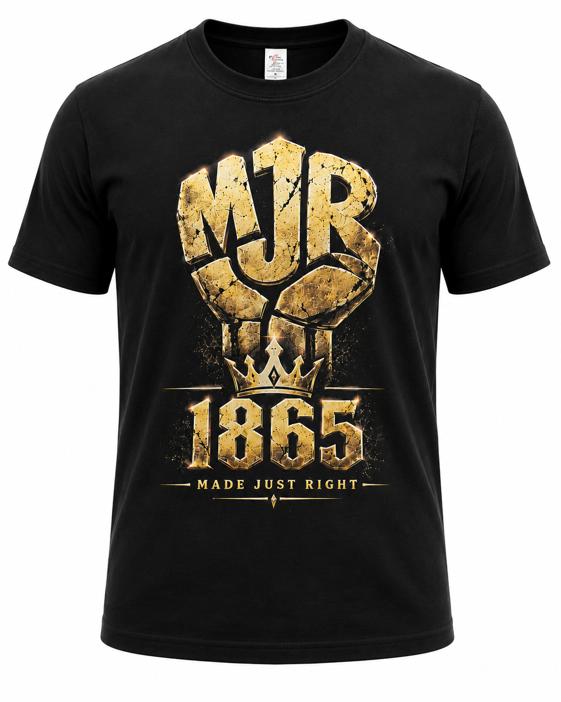 MJR 1865 Gold Fist Graphic Tee – Black